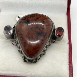 Mahogany Jasper Garnet Amethyst 925 Ring
